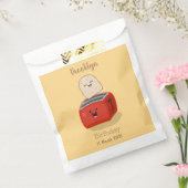 Cute kawaii toast en red toaster cartoon bedankzakje (Gezegeld)