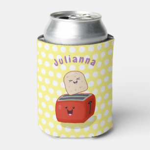 Cute kawaii toast en red toaster cartoon blikjeskoeler