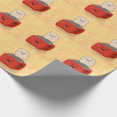 Cute kawaii toast en red toaster cartoon cadeaupapier (Hoek)