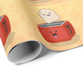 Cute kawaii toast en red toaster cartoon cadeaupapier (Rol Hoek)