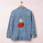 Cute kawaii toast en red toaster cartoon denim jacket (Hangar)
