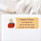 Cute kawaii toast en red toaster cartoon etiket (Insitu)