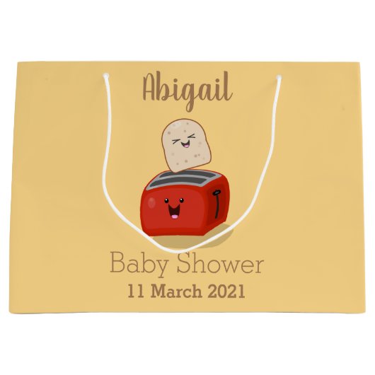 Cute kawaii toast en red toaster cartoon groot cadeauzakje (Voorkant)