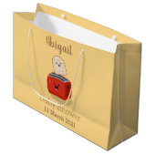 Cute kawaii toast en red toaster cartoon groot cadeauzakje (Voorkant Gekanteld)