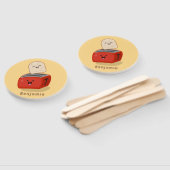 Cute kawaii toast en red toaster cartoon handwaaier (Niet-gemonteerd)