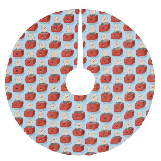 Cute kawaii toast en red toaster cartoon kerstboom rok (Voorkant)