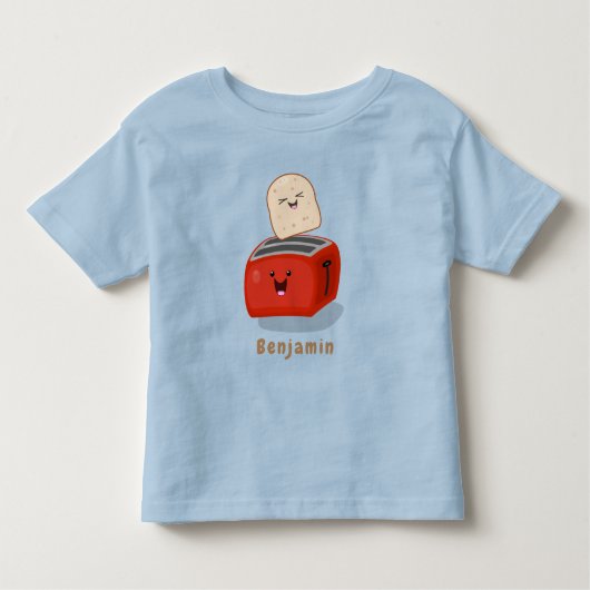 Cute kawaii toast en red toaster cartoon kinder shirts (Voorkant)