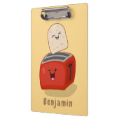 Cute kawaii toast en red toaster cartoon klembord (Links)