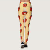 Cute kawaii toast en red toaster cartoon leggings (Achterkant)