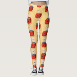 Cute kawaii toast en red toaster cartoon leggings