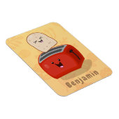 Cute kawaii toast en red toaster cartoon magneet (Rechterzijde)