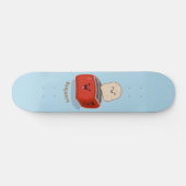 Cute kawaii toast en red toaster cartoon persoonlijk skateboard (Horizontaal)