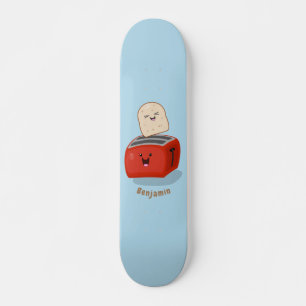Cute kawaii toast en red toaster cartoon persoonlijk skateboard