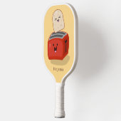 Cute kawaii toast en red toaster cartoon pickleball paddle (Links)