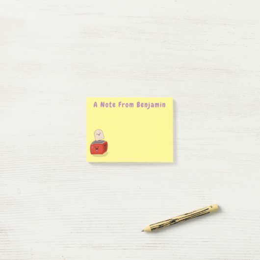 Cute kawaii toast en red toaster cartoon post-it® notes (Op bureau)