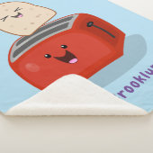 Cute kawaii toast en red toaster cartoon sherpa deken (3/4)