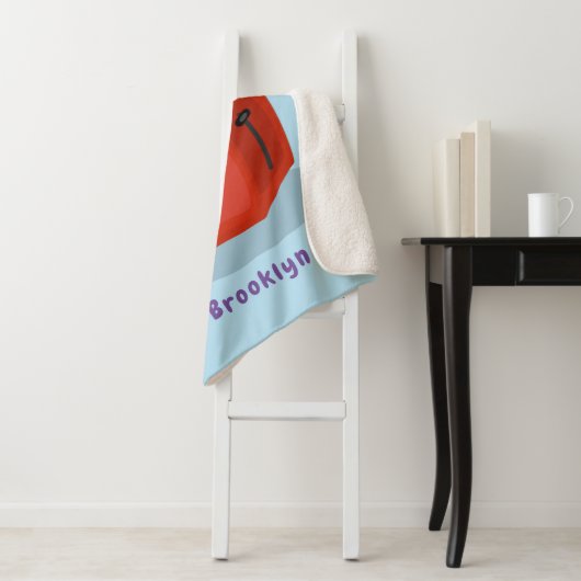 Cute kawaii toast en red toaster cartoon sherpa deken (In situ)