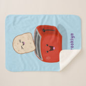 Cute kawaii toast en red toaster cartoon sherpa deken (Voorkant (horizontaal))