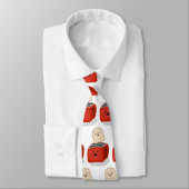 Cute kawaii toast en red toaster cartoon stropdas (Gebonden)