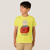 Cute kawaii toast en red toaster cartoon t-shirt (Voorkant volledig)