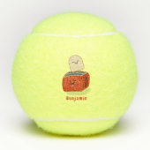 Cute kawaii toast en red toaster cartoon tennisballen (Voorkant)