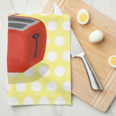 Cute kawaii toast en red toaster cartoon theedoek (Quarter Fold)