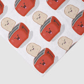 Cute kawaii toast en red toaster cartoon tissuepapier (Detail)