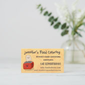 Cute kawaii toast en red toaster cartoon visitekaartje (Staand voorkant)