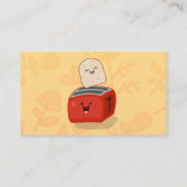 Cute kawaii toast en red toaster cartoon visitekaartje (Achterkant)