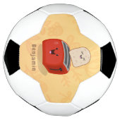 Cute kawaii toast en red toaster cartoon voetbal (Gedraaid)