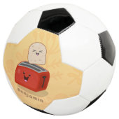 Cute kawaii toast en red toaster cartoon voetbal (Drie kwart)