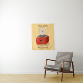 Cute kawaii toast en red toaster cartoon wandkleed (In situ)