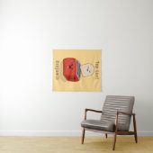 Cute kawaii toast en red toaster cartoon wandkleed (In Situ (horizontaal))