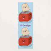 Cute kawaii toast en red toaster cartoon yogamat (Achterkant)