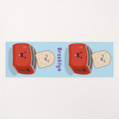 Cute kawaii toast en red toaster cartoon yogamat (Voorkant (horizontaal))