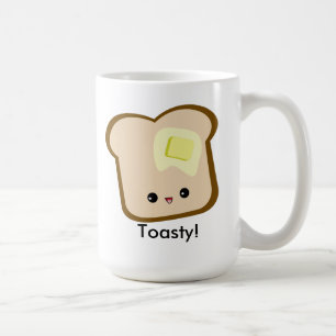 Cute kawaii Toasty! mok van toast en boter