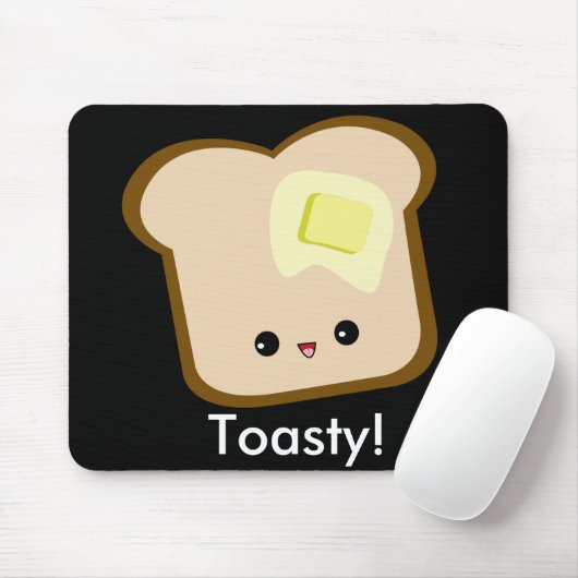 Cute kawaii Toasty! Toast en botermousepad Muismat (Met muis)