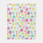 Cute Kawaii Tropical Fruit with Faces Pattern Fleece Deken (Voorkant)