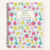 Cute Kawaii Tropical Fruit with Faces Personalized Notitieboek (Voorkant)