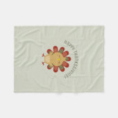 Cute Kawaii Turkey Happy Thanksgiving Fleece Deken (Voorkant (Horizontaal))