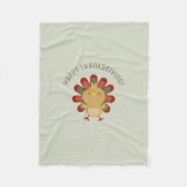 Cute Kawaii Turkey Happy Thanksgiving Fleece Deken (Voorkant)
