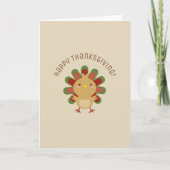 Cute Kawaii Turkey Happy Thanksgiving Greep Kaart (Voorkant)