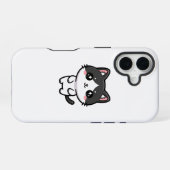 Cute Kawaii Tuxedo Cat Standing Character iPhone 16 Hoesje (Achterkant horizontaal)