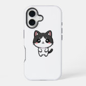 Cute Kawaii Tuxedo Cat Standing Character iPhone 16 Hoesje (Achterkant)