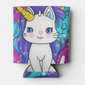 Cute Kawaii Unicorn Cat Blikjeskoeler (Voorkant)