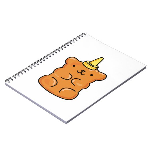 Cute Kawaii Unicorn Gummy Beer Notitieboek (Linkerzijde)