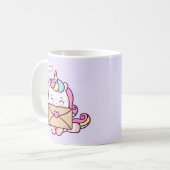 Cute Kawaii Unicorn Love Illustration Koffiemok (Voorkant links)