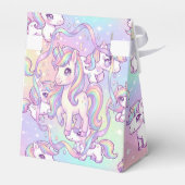 Cute Kawaii Unicorn Pastel Rainbow Magical Bedankdoosjes (Achterkant)