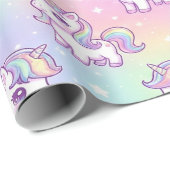 Cute Kawaii Unicorn Pastel Rainbow Magical Cadeaupapier (Rol Hoek)
