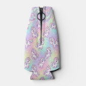 Cute Kawaii Unicorn Pastel Rainbow Magical Flesjeskoeler (Achterkant)